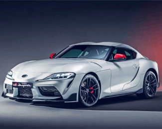 Grey Toyota GR Supra diamond painting