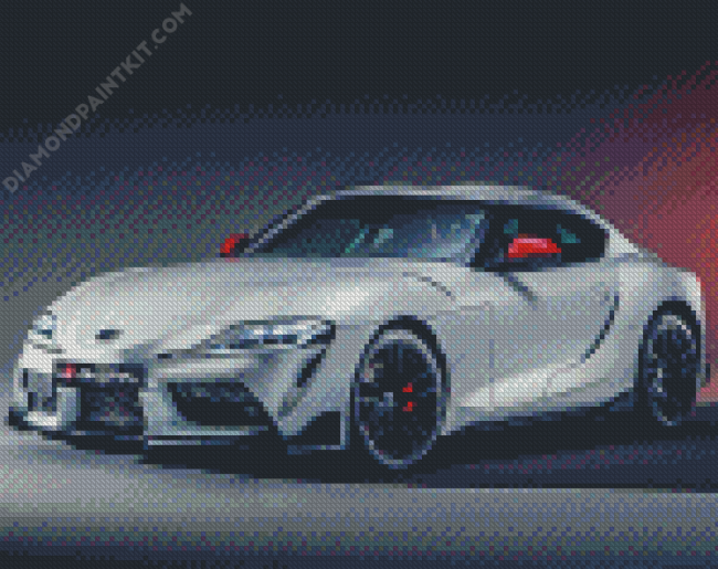 Grey Toyota GR Supra diamond painting