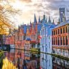 Houses At Sunset In Bruges diamond painting