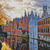 Houses At Sunset In Bruges diamond painting