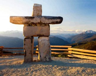 Inukshuk Whistler Mountain Canada diamond painting