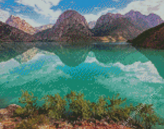 Iskanderkul Lake Tajikistan diamond painting