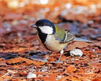 Japanese Tit Parus diamond painting