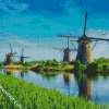 Kinderdijk Windmills diamond painting