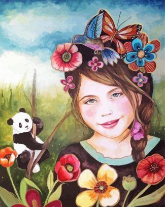 Lady And Panda diamond painting