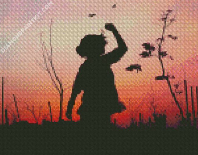 Lonely Girl Silhouette diamond painting