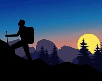 Man Climbing Mountain diamond painting