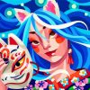 Masked Girl diamond painting