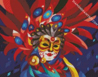 Masked Lady diamond painting