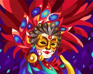 Masked Lady diamond painting