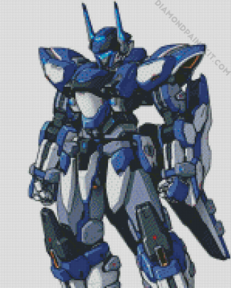 Mecha Blue Robot diamond painting