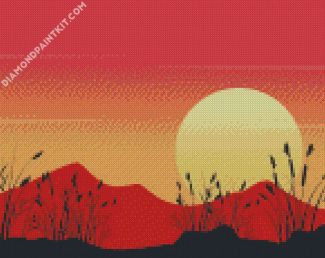 Mountain Landscape Silhouette diamond painting