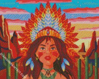 Native Lady diamond painting