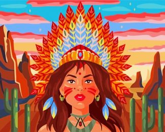 Native Lady diamond painting