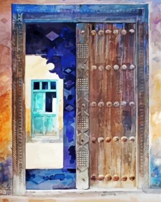 Old Lamu Door diamond painting