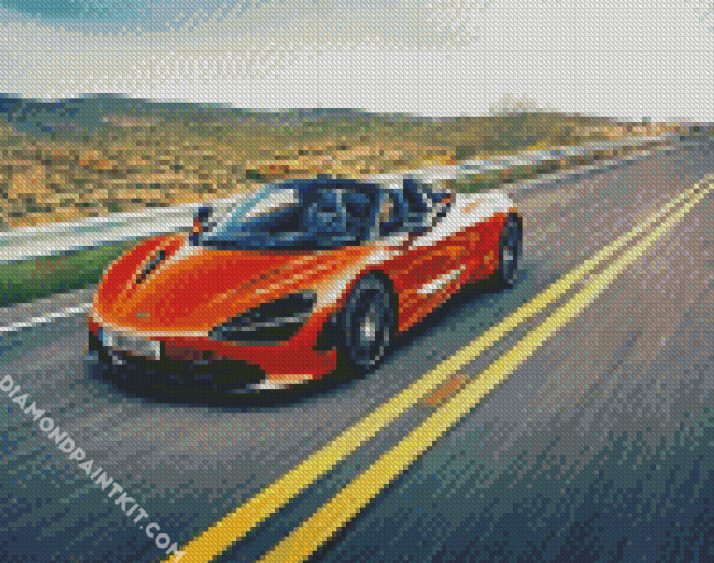 Orange Mclaren Car diamond painting