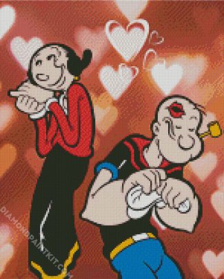 Popeye And Olive diamond painting