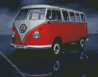 Red Kombi diamond painting