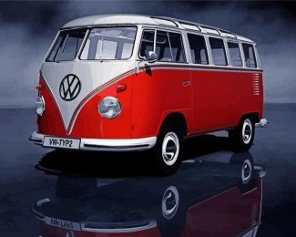 Red Kombi diamond painting