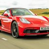 Red Porsche 718 Boxster diamond painting