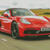 Red Porsche 718 Boxster diamond painting