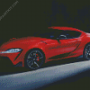 Red Toyota GR Supra diamond painting