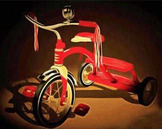 Red Tricycle diamond painting