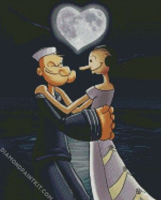 Romantic Popeye And Olive diamond painting