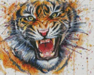 Splatter Tiger diamond painting