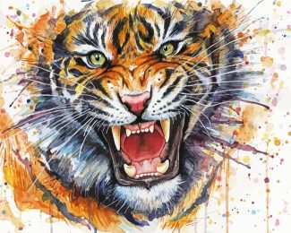 Splatter Tiger diamond painting