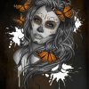 Sugar Skull And Monarch Butterflies diamond painting