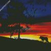 Sunset Dog diamond painting