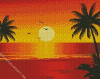 Sunset Time Silhouette diamond painting