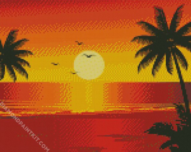 Sunset Time Silhouette diamond painting