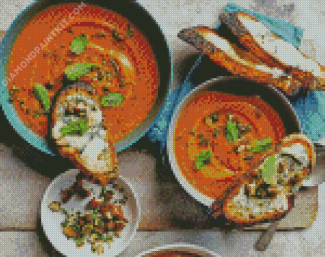 Sweet Potato Soup And Blue Cheese Toast diamond painting