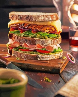 Tasty Toast Sandwich diamond painting