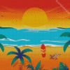 Tropical Sunset Beach Seascape diamond painting