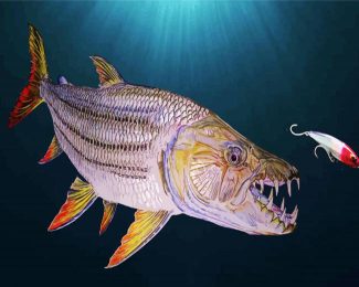 Underwater Tigerfish Fishing diamond painting