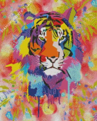 Watercolor Tiger Splatter Maria Mata diamond painting