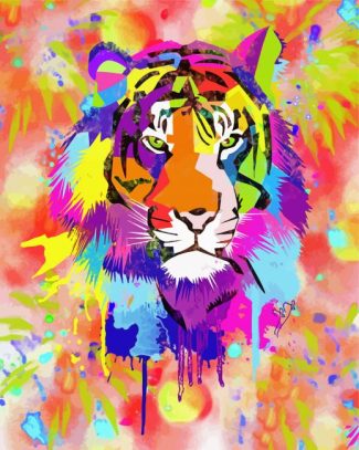 Watercolor Tiger Splatter Maria Mata diamond painting