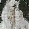 White Samoyeds diamond painting