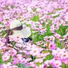 Woman In A Fied Of Pink Flowers diamond painting