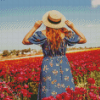 Woman In A Field Of Flowers diamond painting