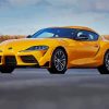 Yellow Toyota GR Supra diamond painting