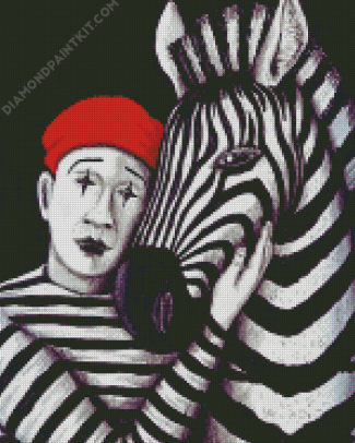 Zebra And Mime diamond painting