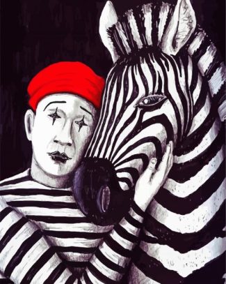 Zebra And Mime diamond painting