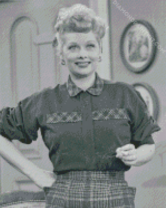 Monochrome Lucille Ball diamond painting