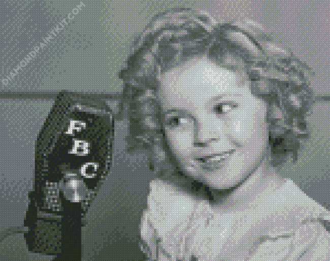 Black And White Shirley Temple diamond painting