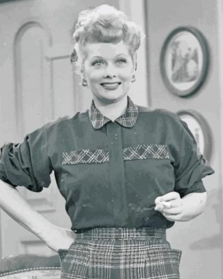 Monochrome Lucille Ball diamond painting