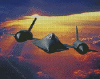 Sr 71 Blackbird Sunset diamond painting